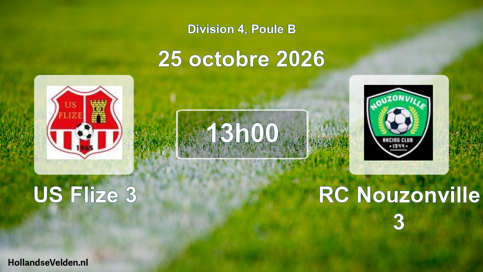 Match programmé: US Flize 3 - RC Nouzonville 3 (25 octobre 2026)