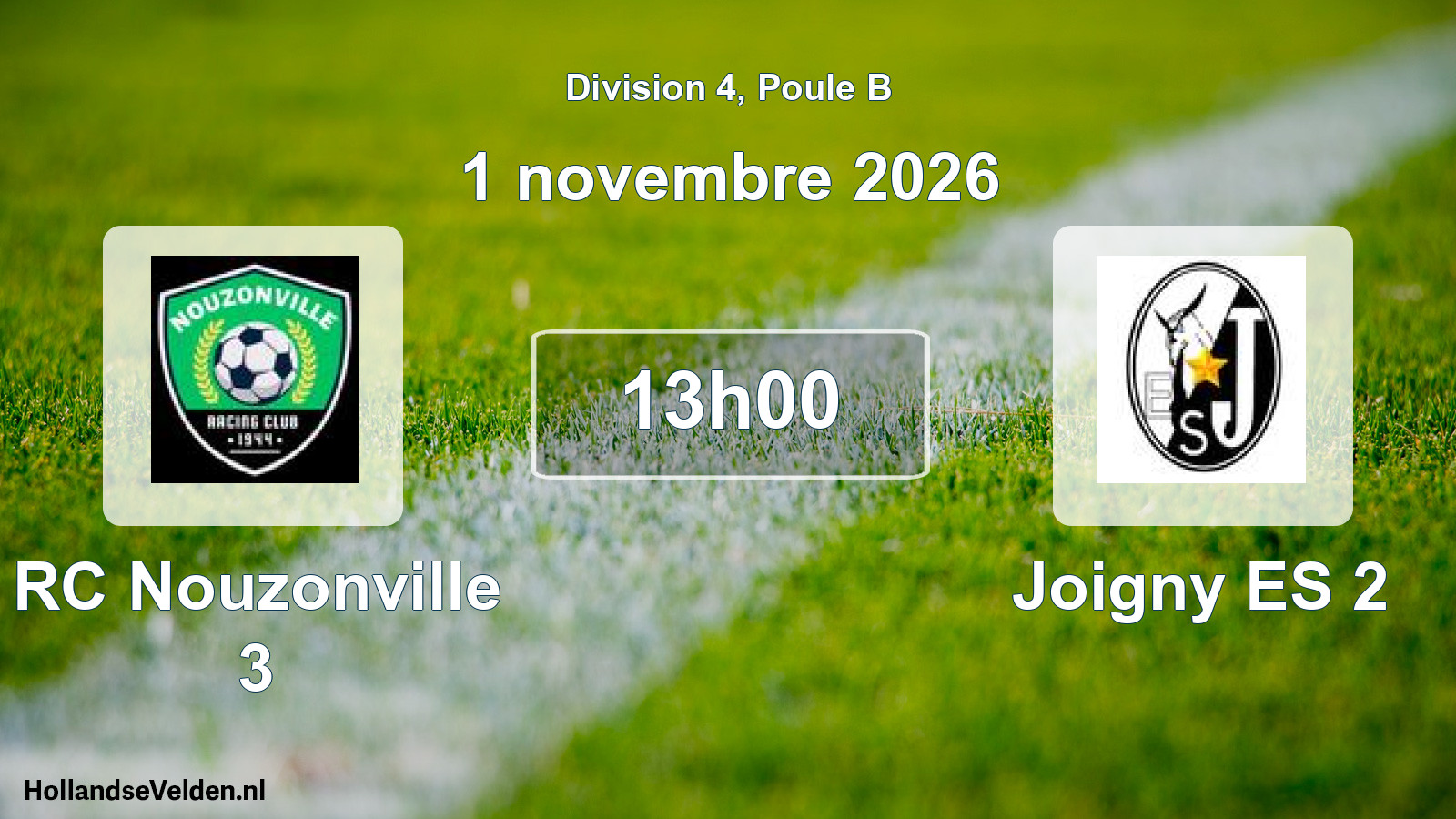 Match programmé: RC Nouzonville 3 - Joigny ES 2 (1 novembre 2026)