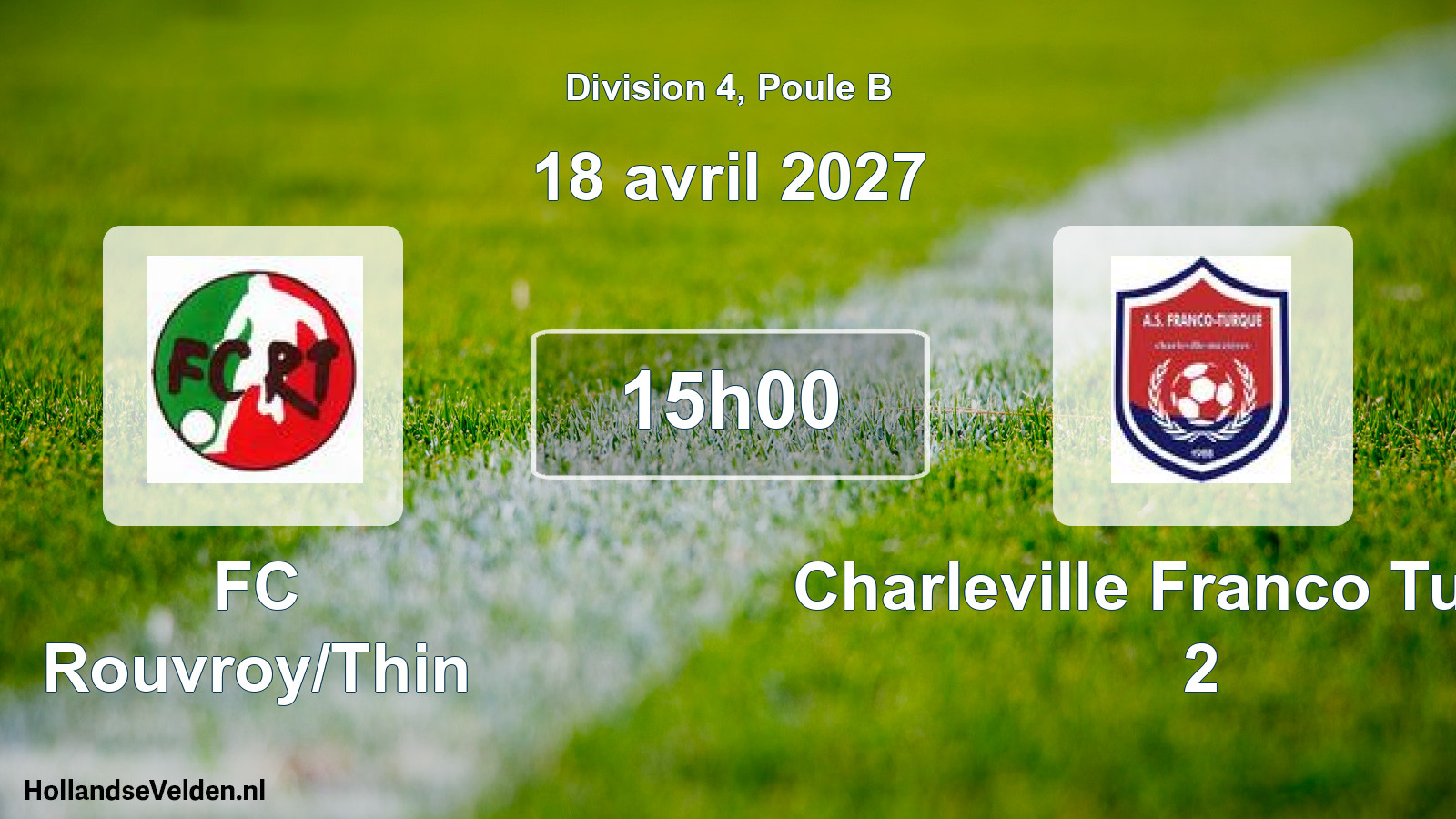 Match programmé: FC Rouvroy/Thin - Charleville Franco Turque 2 (18 avril 2027)