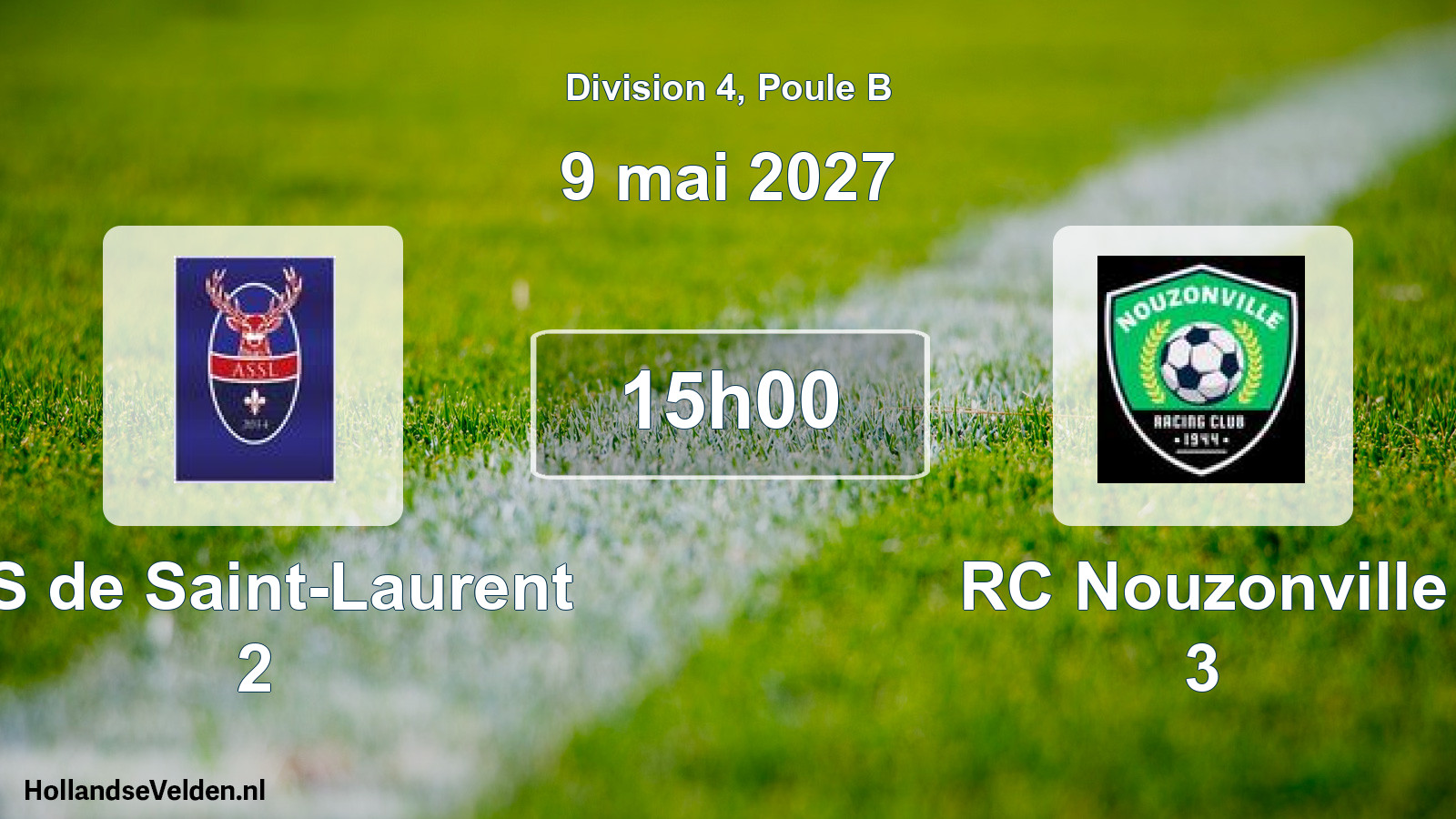 Match programmé: AS de Saint-Laurent 2 - RC Nouzonville 3 (9 mai 2027)