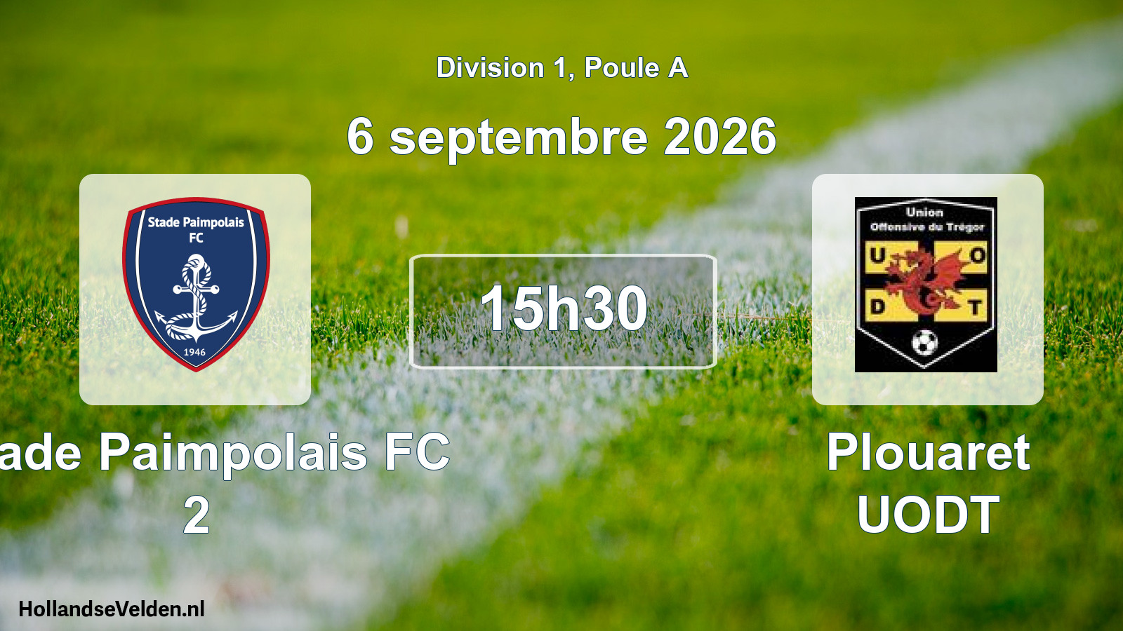 Scheduled Match: Stade Paimpolais FC 2 - Plouaret UODT (6 September 2026)
