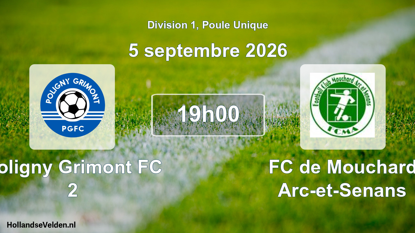 Geplande wedstrijd: Poligny Grimont FC 2 - FC de Mouchard Arc-et-Senans (5 september 2026)