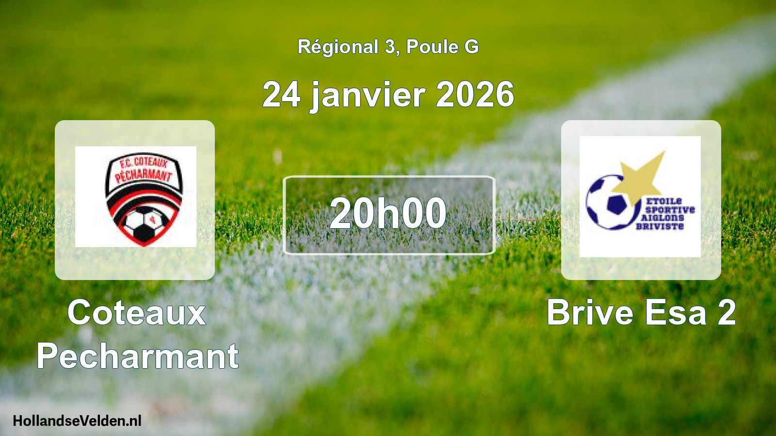Geplande wedstrijd: Coteaux Pecharmant - Brive Esa 2 (24 janvier 2026)