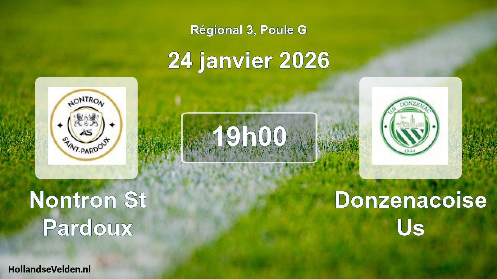 Geplande wedstrijd: Nontron St Pardoux - Donzenacoise Us (24 janvier 2026)