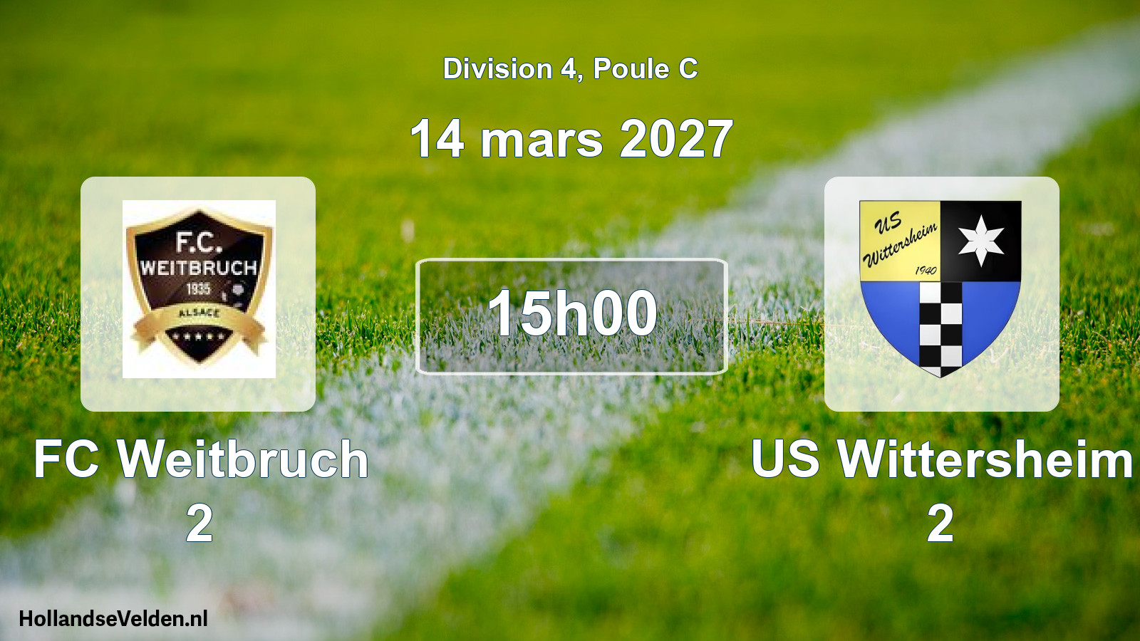Match programmé: FC Weitbruch 2 - US Wittersheim 2 (14 mars 2027)