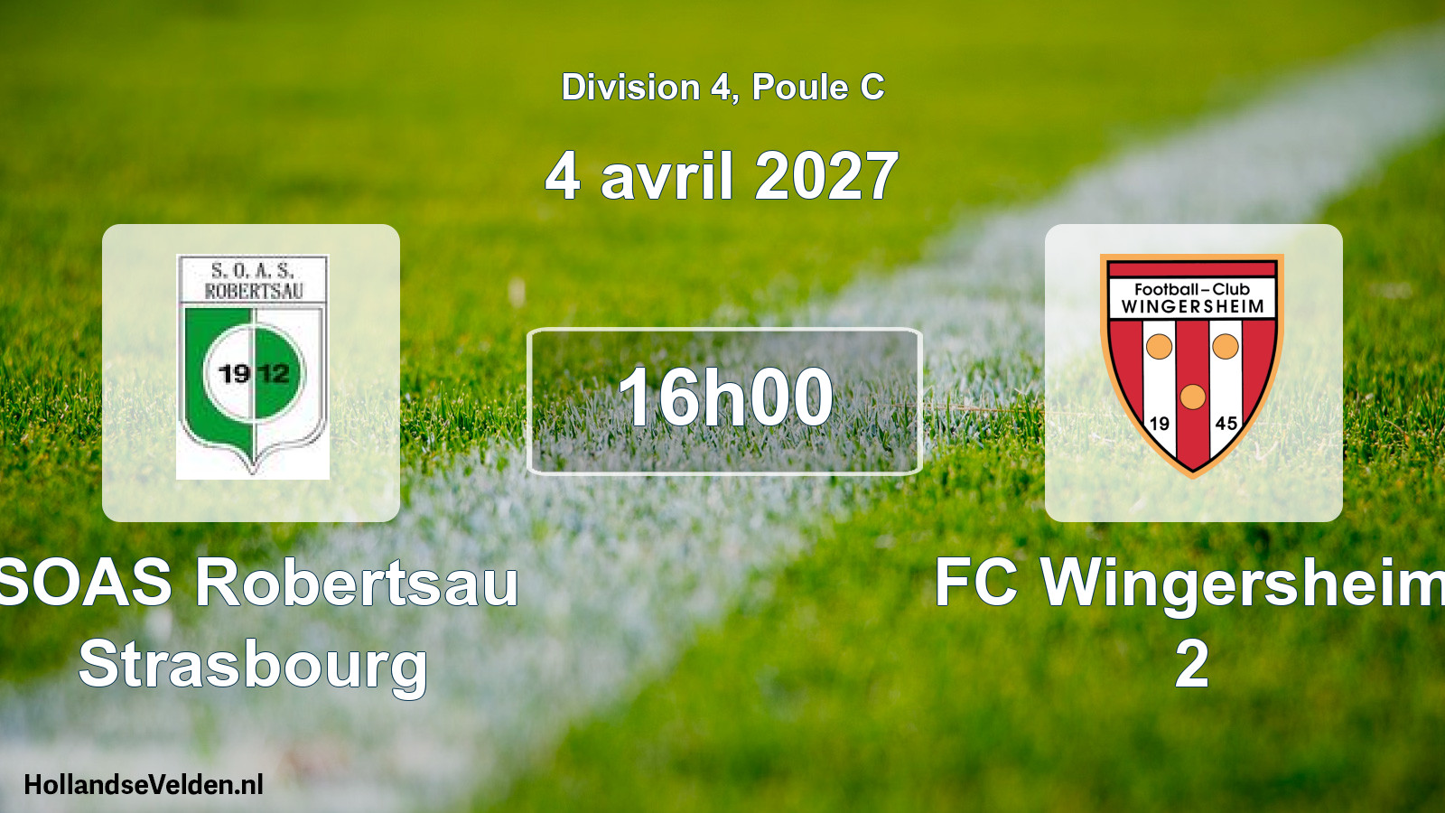 Scheduled Match: SOAS Robertsau Strasbourg - FC Wingersheim 2 (4 April 2027)