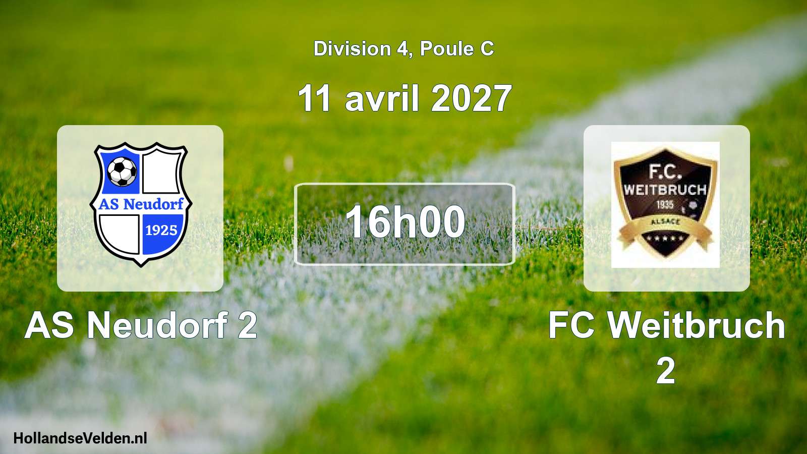 Geplande wedstrijd: AS Neudorf 2 - FC Weitbruch 2 (11 april 2027)