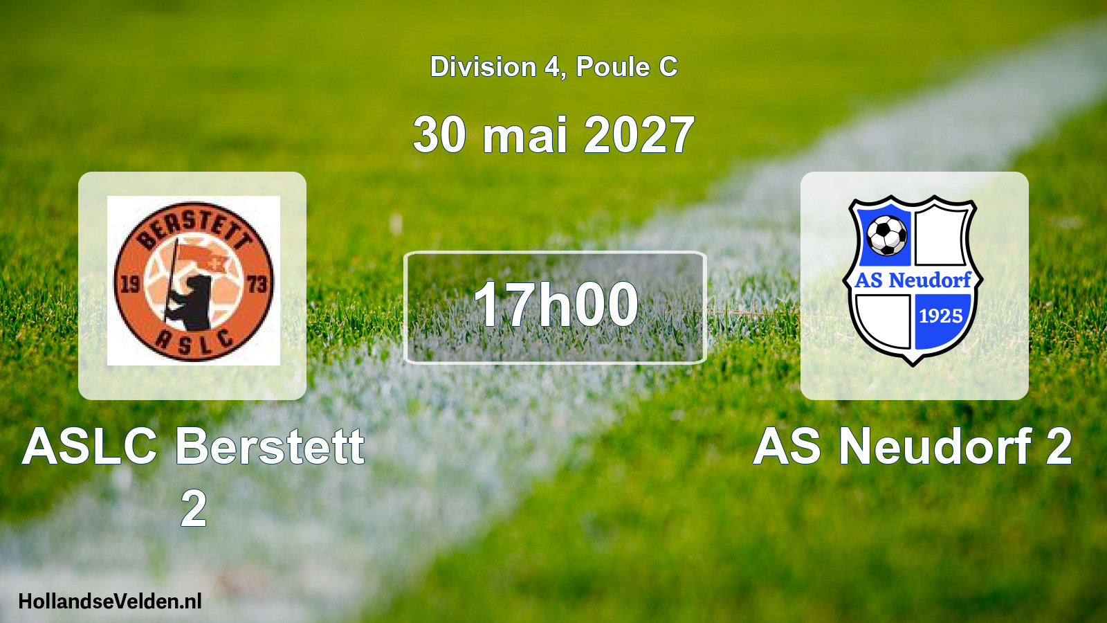 Match programmé: ASLC Berstett 2 - AS Neudorf 2 (30 mai 2027)