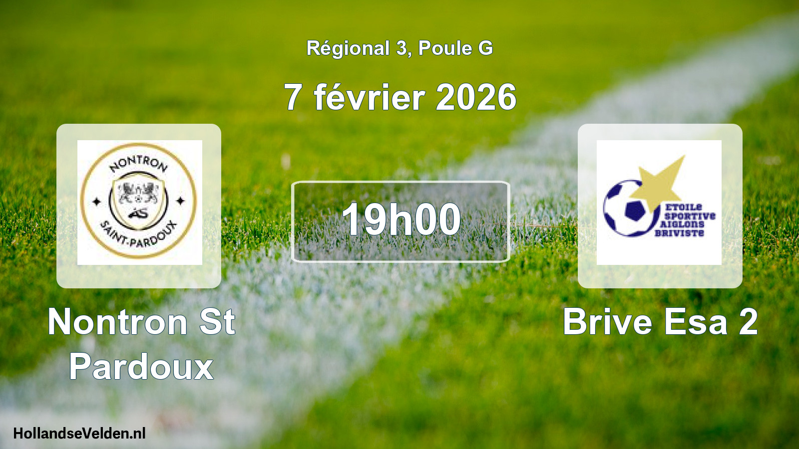 Geplande wedstrijd: Nontron St Pardoux - Brive Esa 2 (7 février 2026)