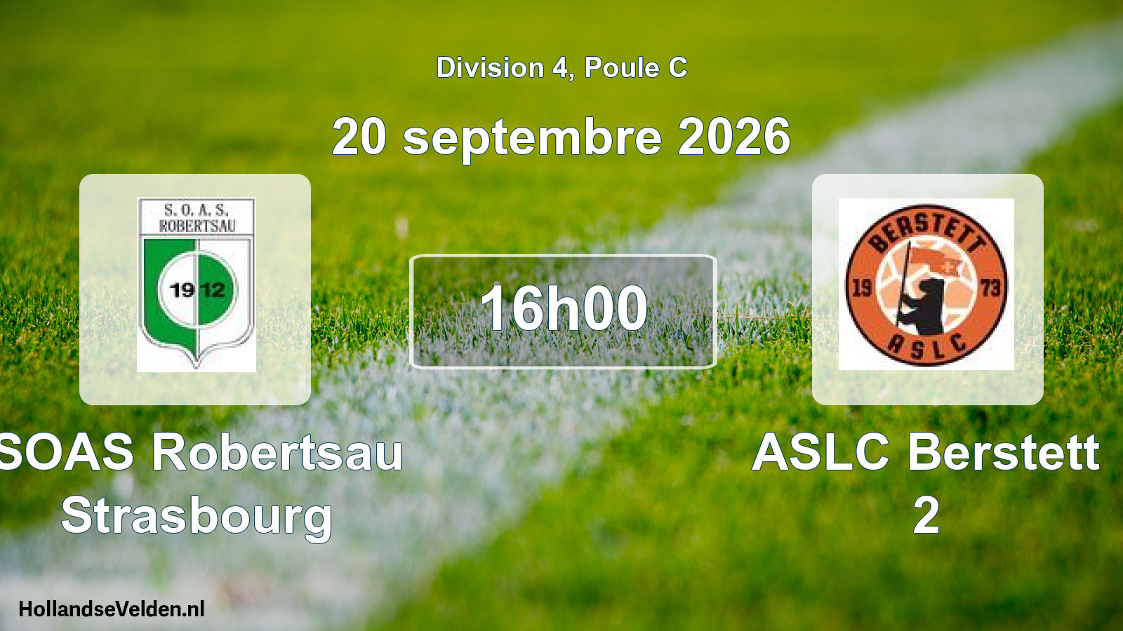 Scheduled Match: SOAS Robertsau Strasbourg - ASLC Berstett 2 (20 September 2026)