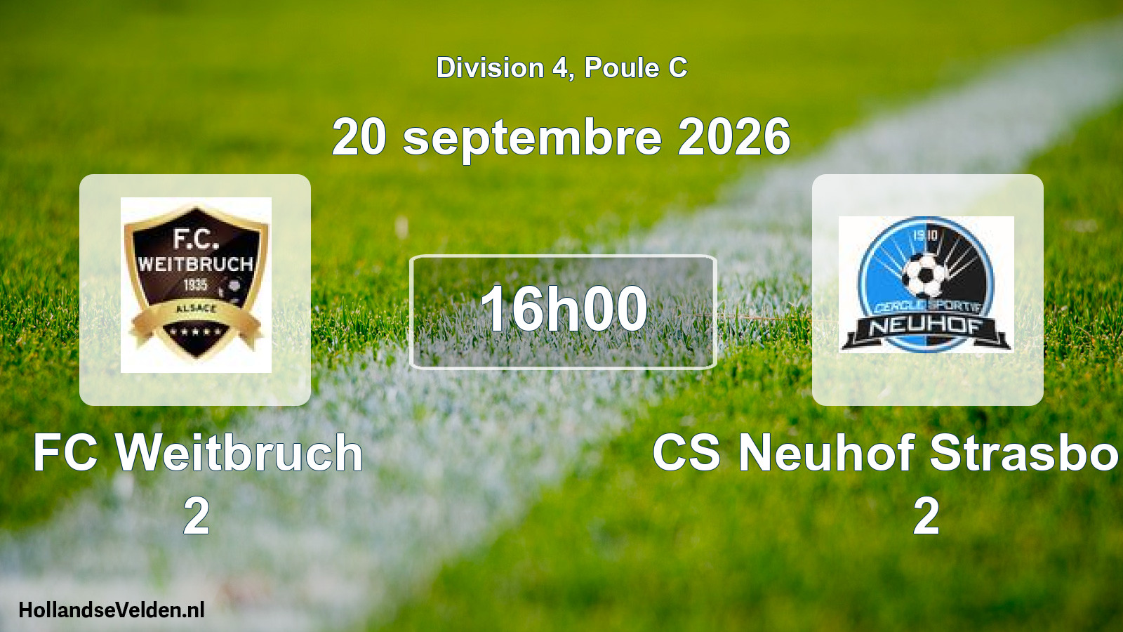 Scheduled Match: FC Weitbruch 2 - CS Neuhof Strasbourg 2 (20 September 2026)