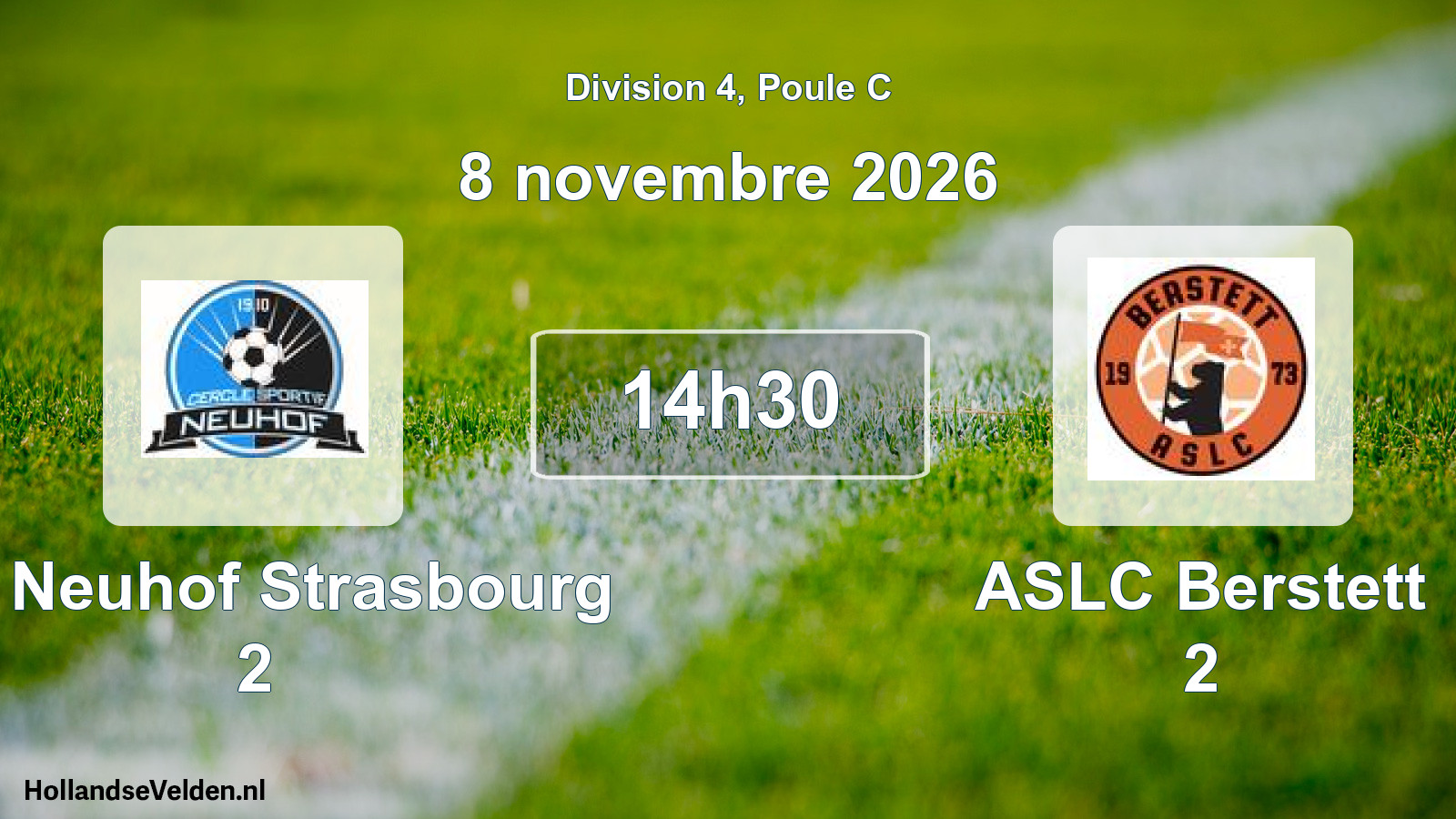 Match programmé: CS Neuhof Strasbourg 2 - ASLC Berstett 2 (8 novembre 2026)