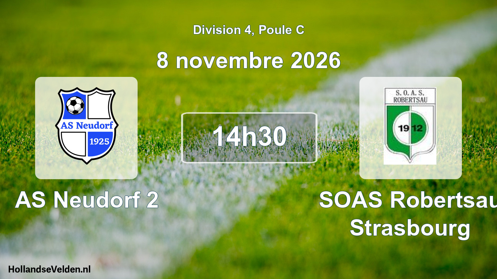 Match programmé: AS Neudorf 2 - SOAS Robertsau Strasbourg (8 novembre 2026)