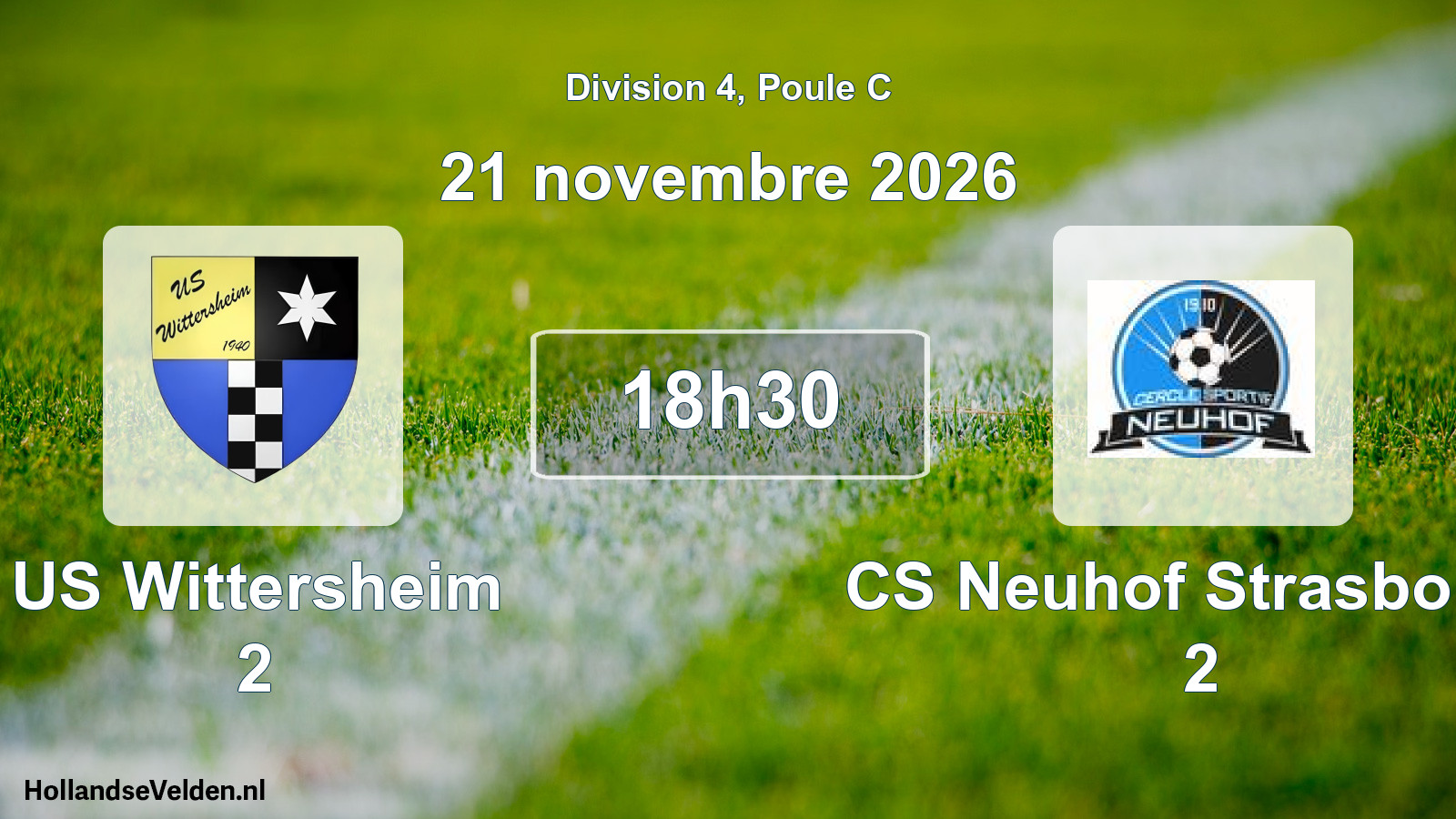 Match programmé: US Wittersheim 2 - CS Neuhof Strasbourg 2 (21 novembre 2026)