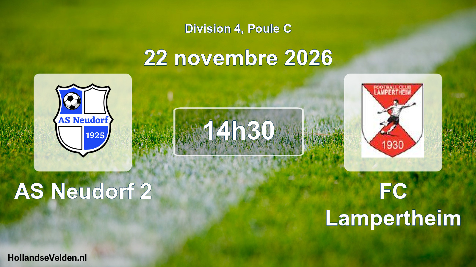 Match programmé: AS Neudorf 2 - FC Lampertheim (22 novembre 2026)