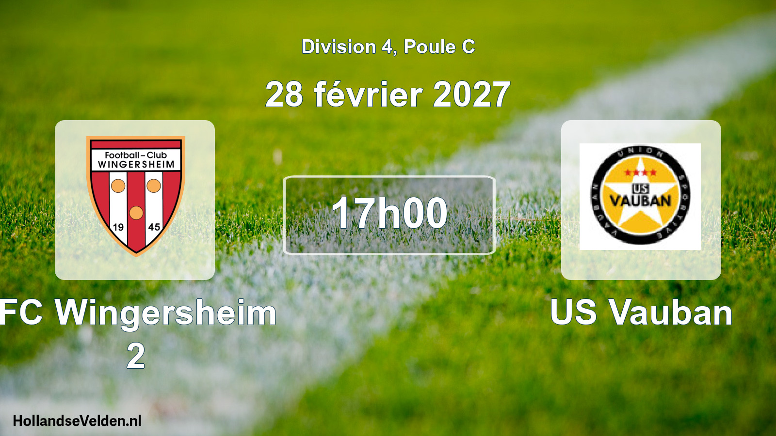 Match programmé: FC Wingersheim 2 - US Vauban (28 février 2027)