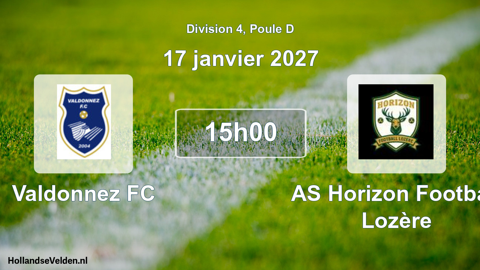 Match programmé: Valdonnez FC - AS Horizon Football Lozère (17 janvier 2027)