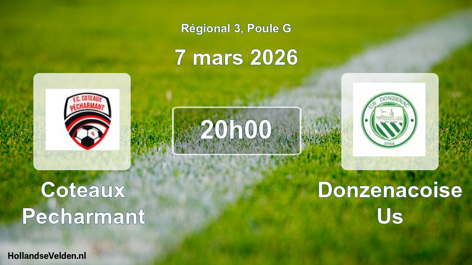 Geplande wedstrijd: Coteaux Pecharmant - Donzenacoise Us (7 maart 2026)