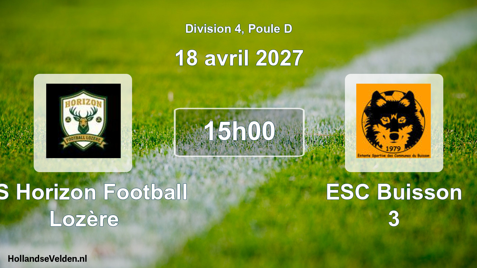 Match programmé: AS Horizon Football Lozère - ESC Buisson 3 (18 avril 2027)