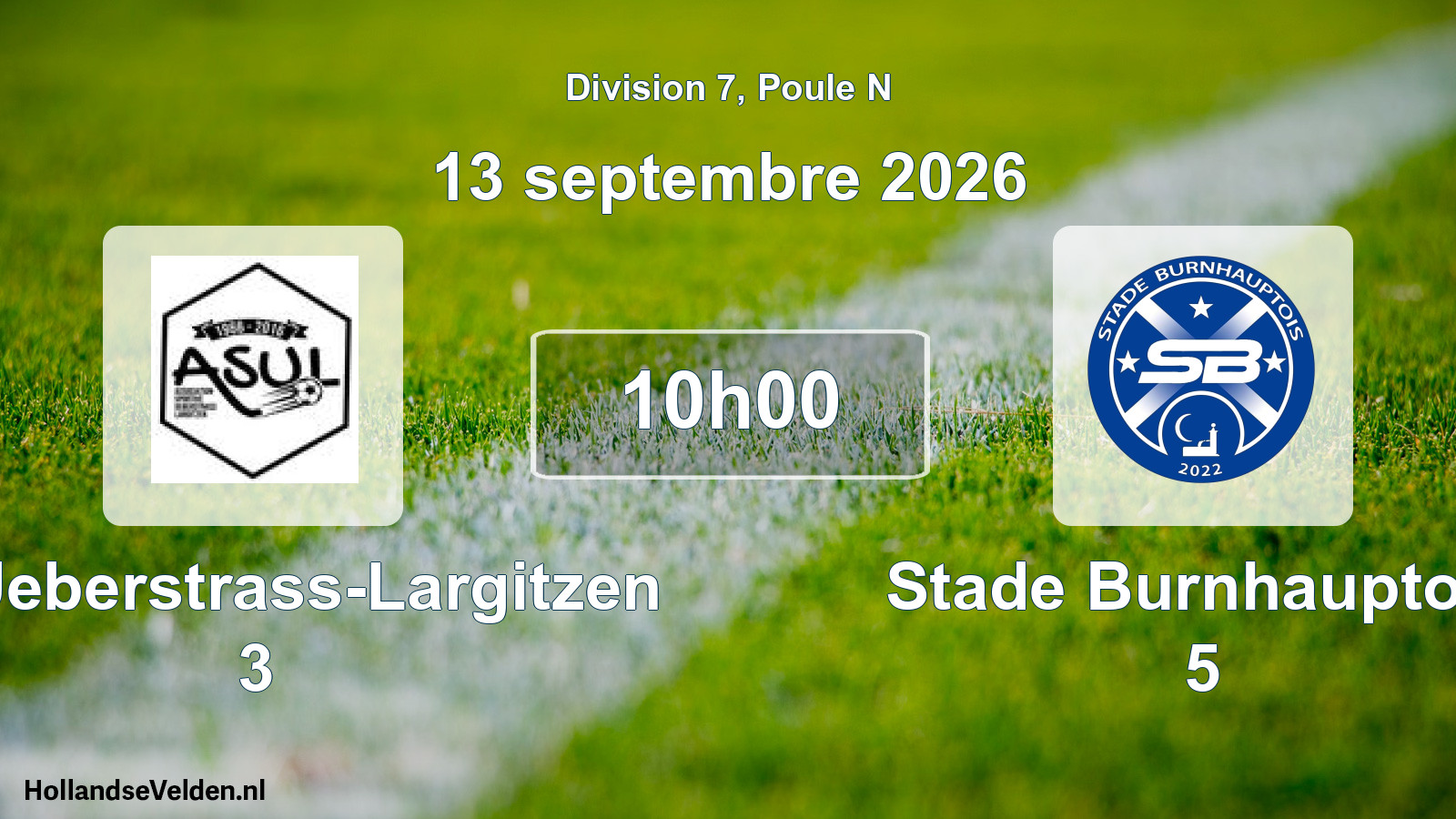 Match programmé: AS Ueberstrass-Largitzen 3 - Stade Burnhauptois 5 (13 septembre 2026)