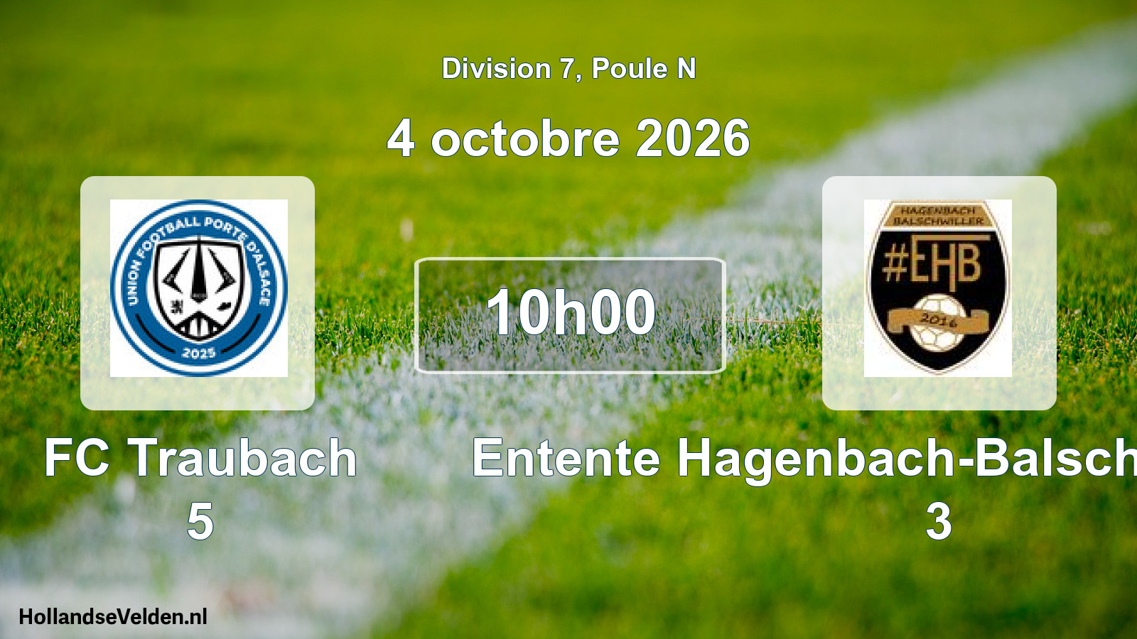 Scheduled Match: FC Traubach 5 - Entente Hagenbach-Balschwiller 2016 3 (4 October 2026)