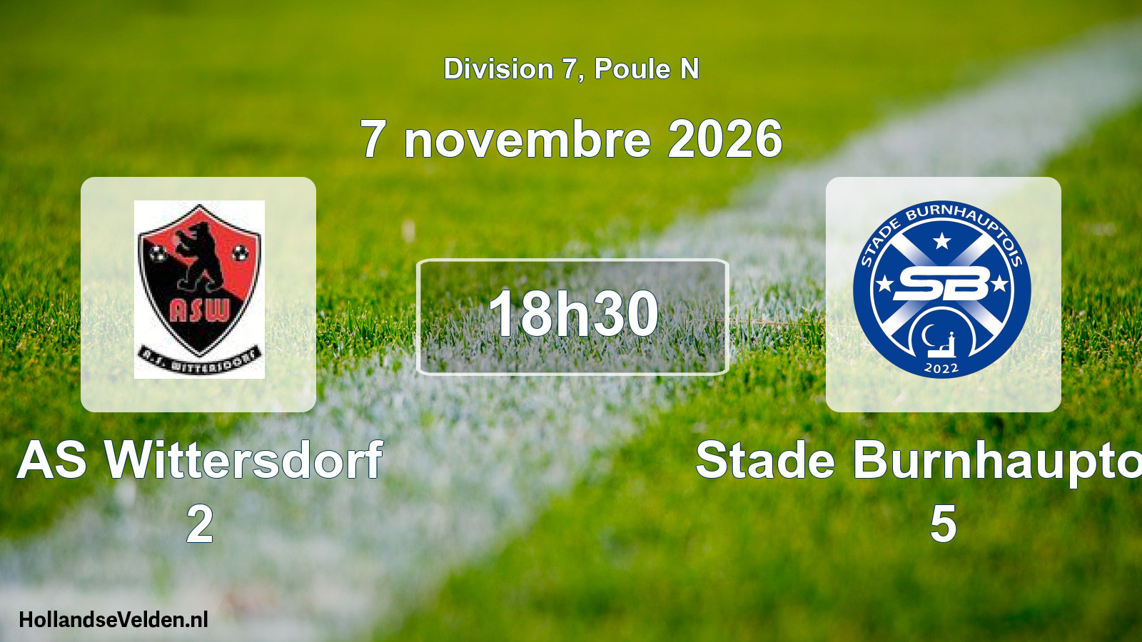 Scheduled Match: AS Wittersdorf 2 - Stade Burnhauptois 5 (7 November 2026)