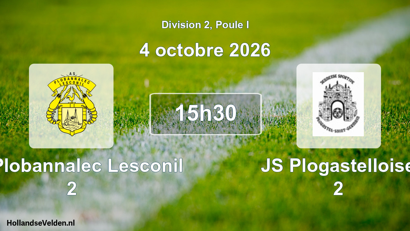 Match programmé: AS Plobannalec Lesconil 2 - JS Plogastelloise 2 (4 octobre 2026)