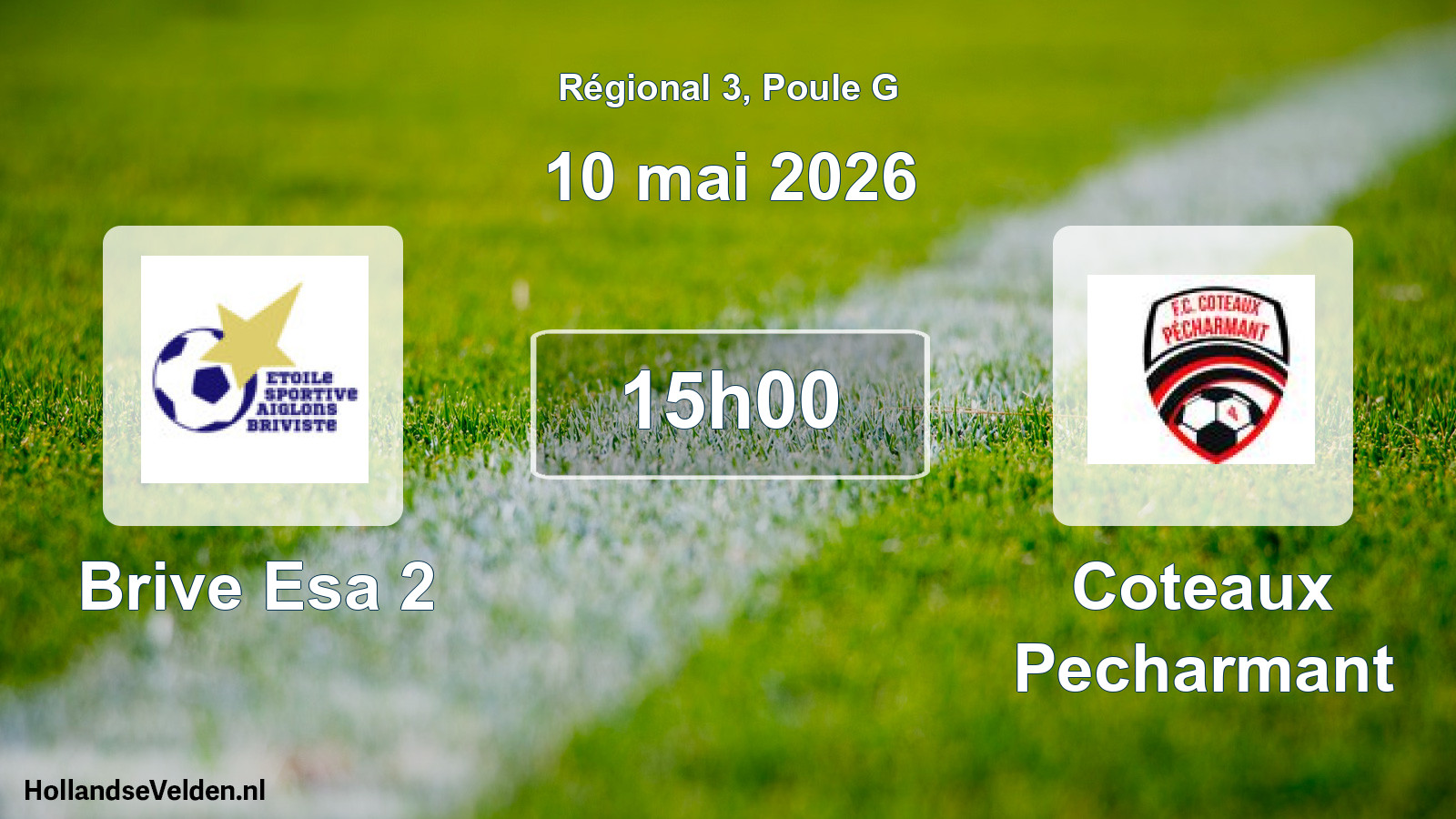 Geplande wedstrijd: Brive Esa 2 - Coteaux Pecharmant (10 mai 2026)