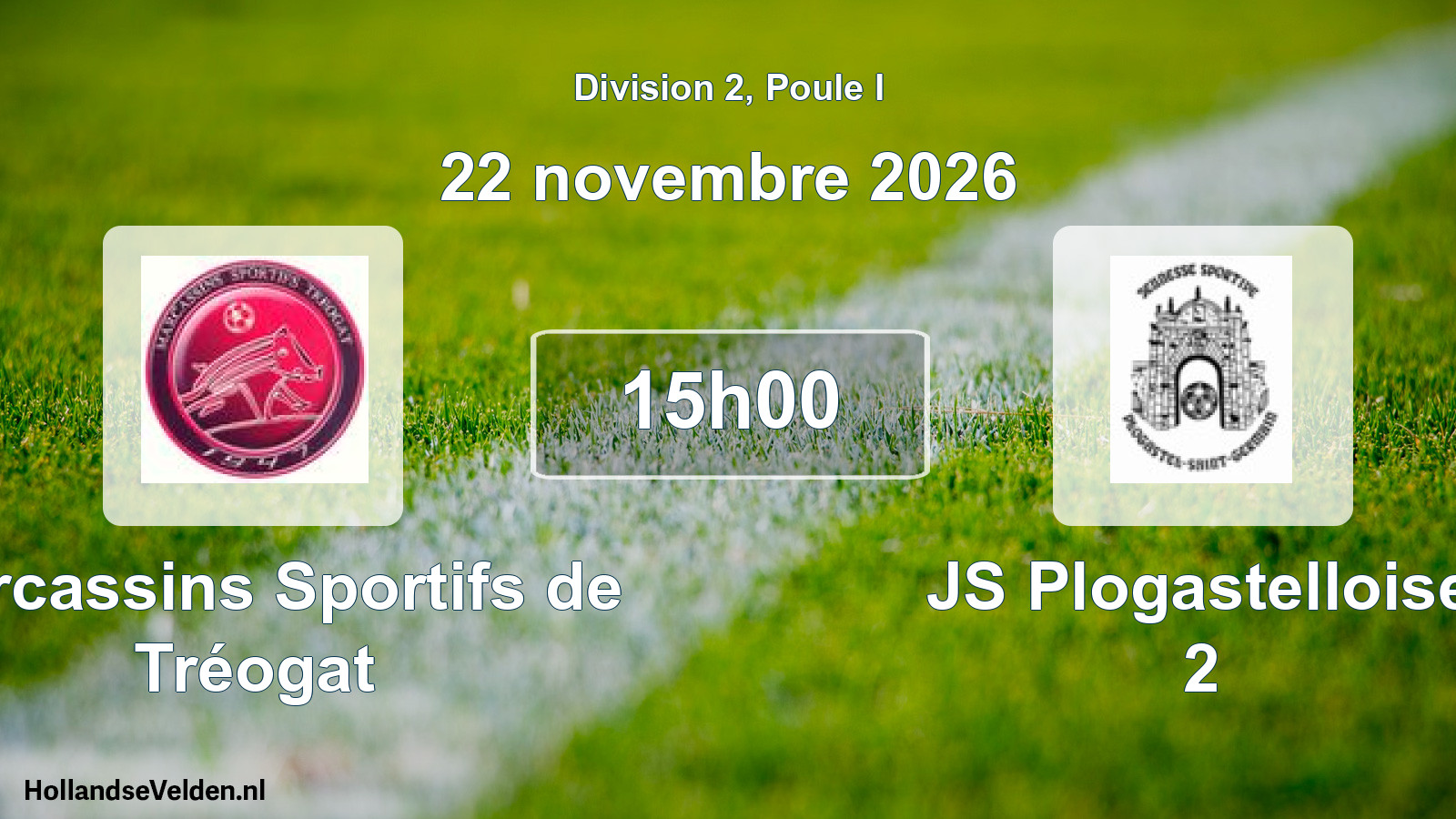 Match programmé: Marcassins Sportifs de Tréogat - JS Plogastelloise 2 (22 novembre 2026)