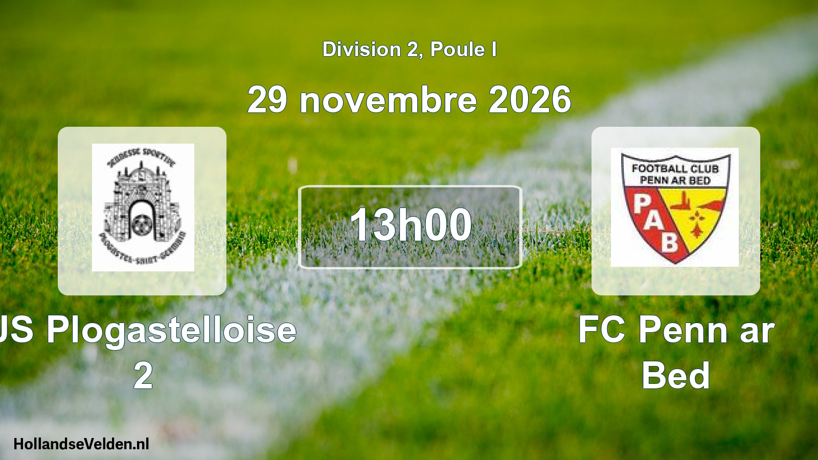 Scheduled Match: JS Plogastelloise 2 - FC Penn ar Bed (29 November 2026)