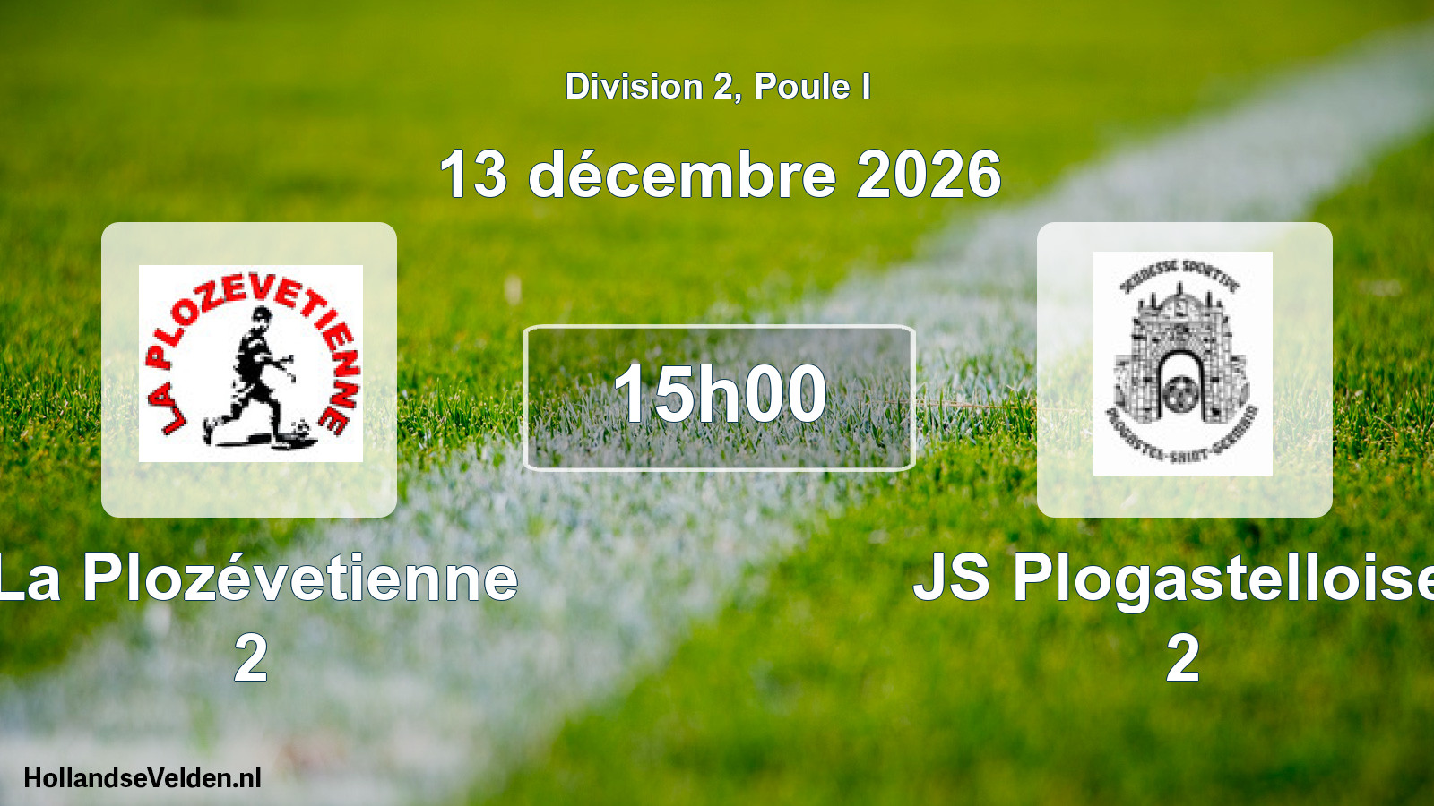 Match programmé: La Plozévetienne 2 - JS Plogastelloise 2 (13 décembre 2026)