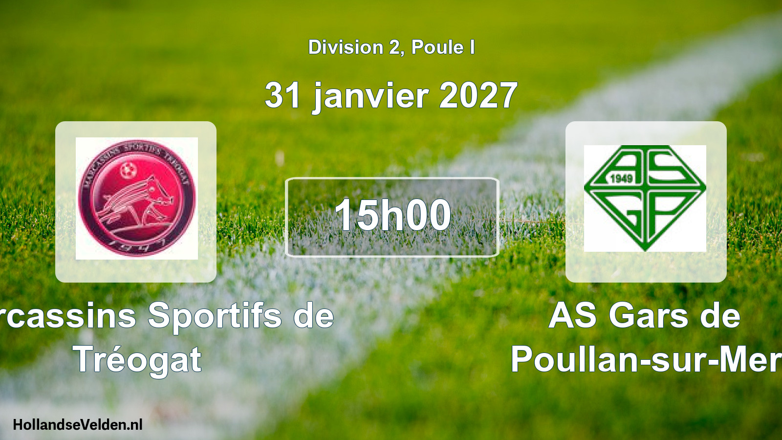 Match programmé: Marcassins Sportifs de Tréogat - AS Gars de Poullan-sur-Mer (31 janvier 2027)