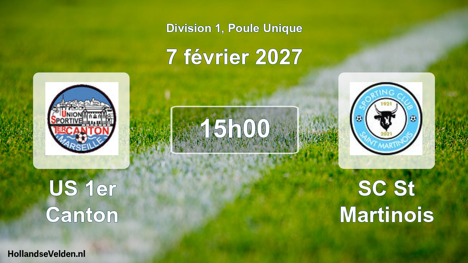 Match programmé: US 1er Canton - SC St Martinois (7 février 2027)