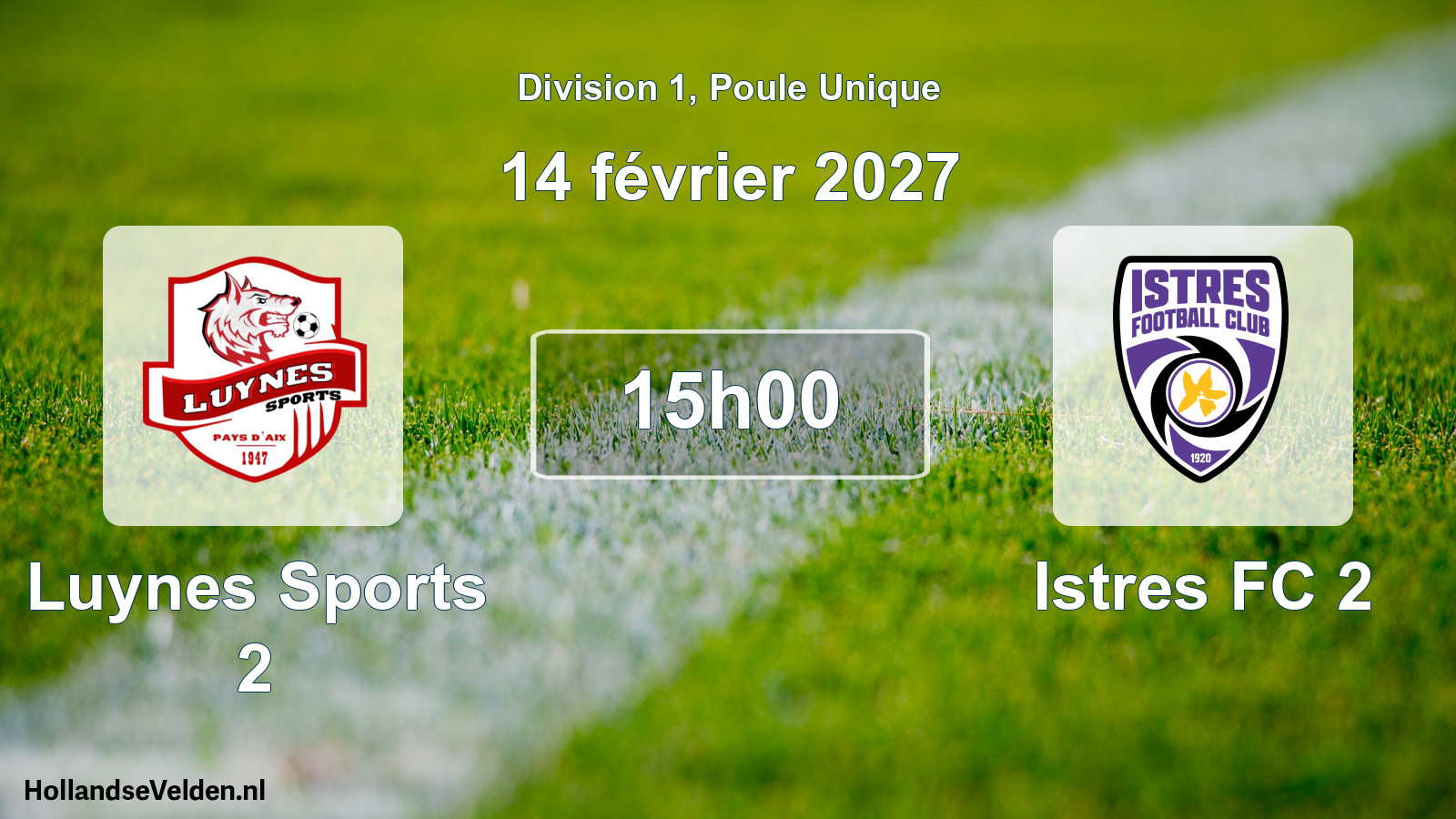 Match programmé: Luynes Sports 2 - Istres FC 2 (14 février 2027)