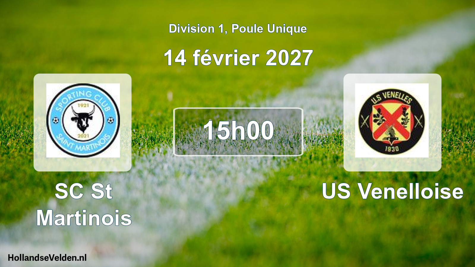 Match programmé: SC St Martinois - US Venelloise (14 février 2027)