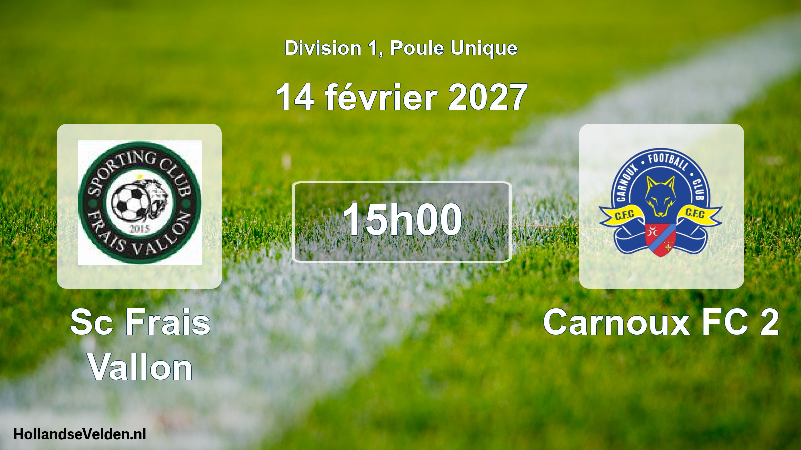 Match programmé: Sc Frais Vallon - Carnoux FC 2 (14 février 2027)