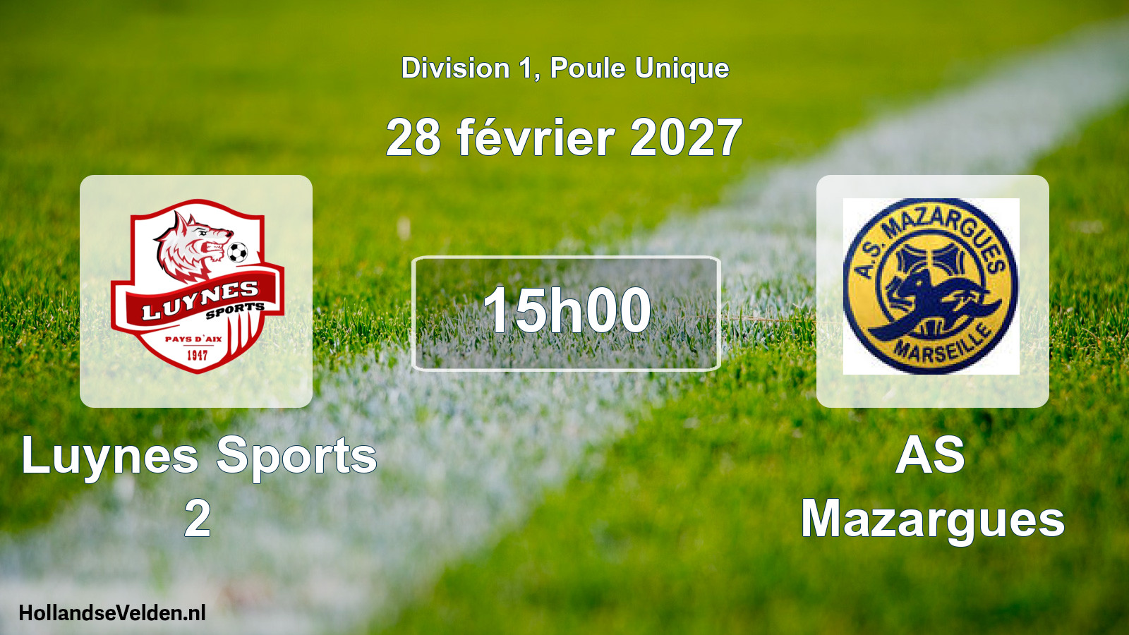Geplande wedstrijd: Luynes Sports 2 - AS Mazargues (28 februari 2027)