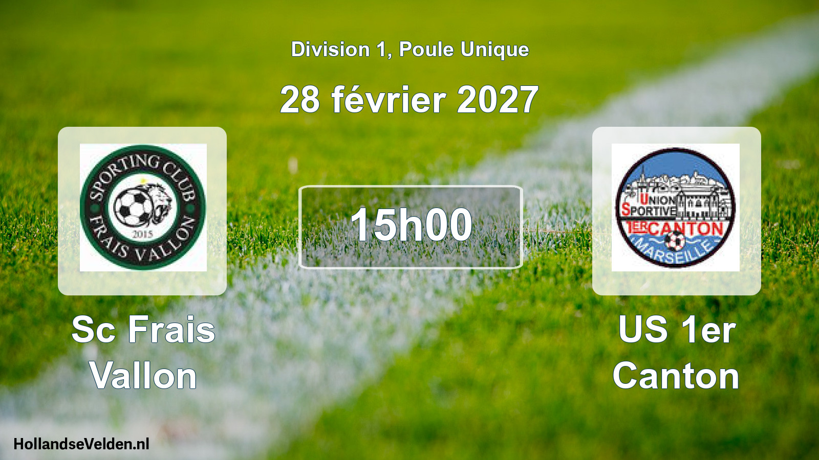 Match programmé: Sc Frais Vallon - US 1er Canton (28 février 2027)