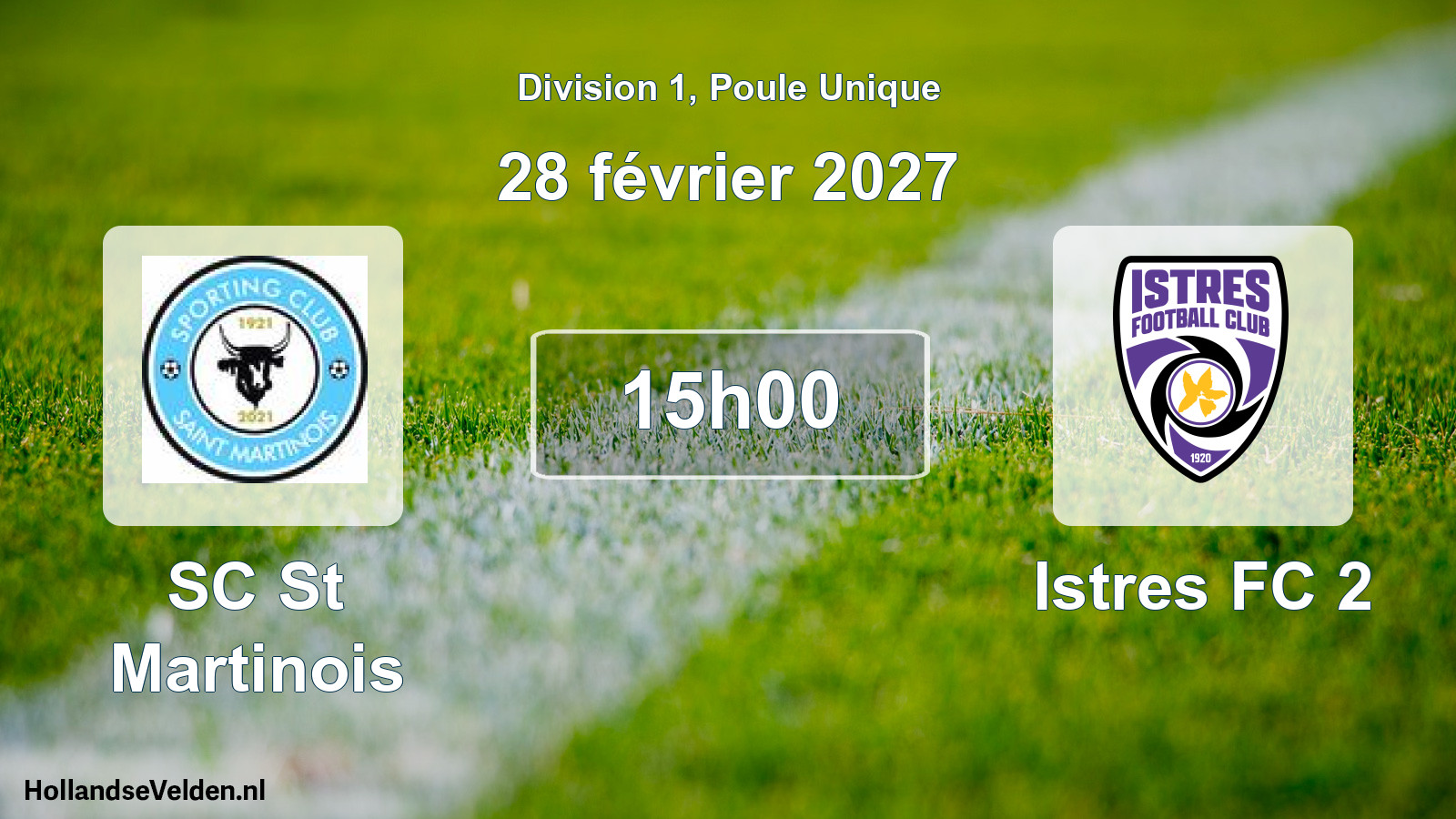 Match programmé: SC St Martinois - Istres FC 2 (28 février 2027)
