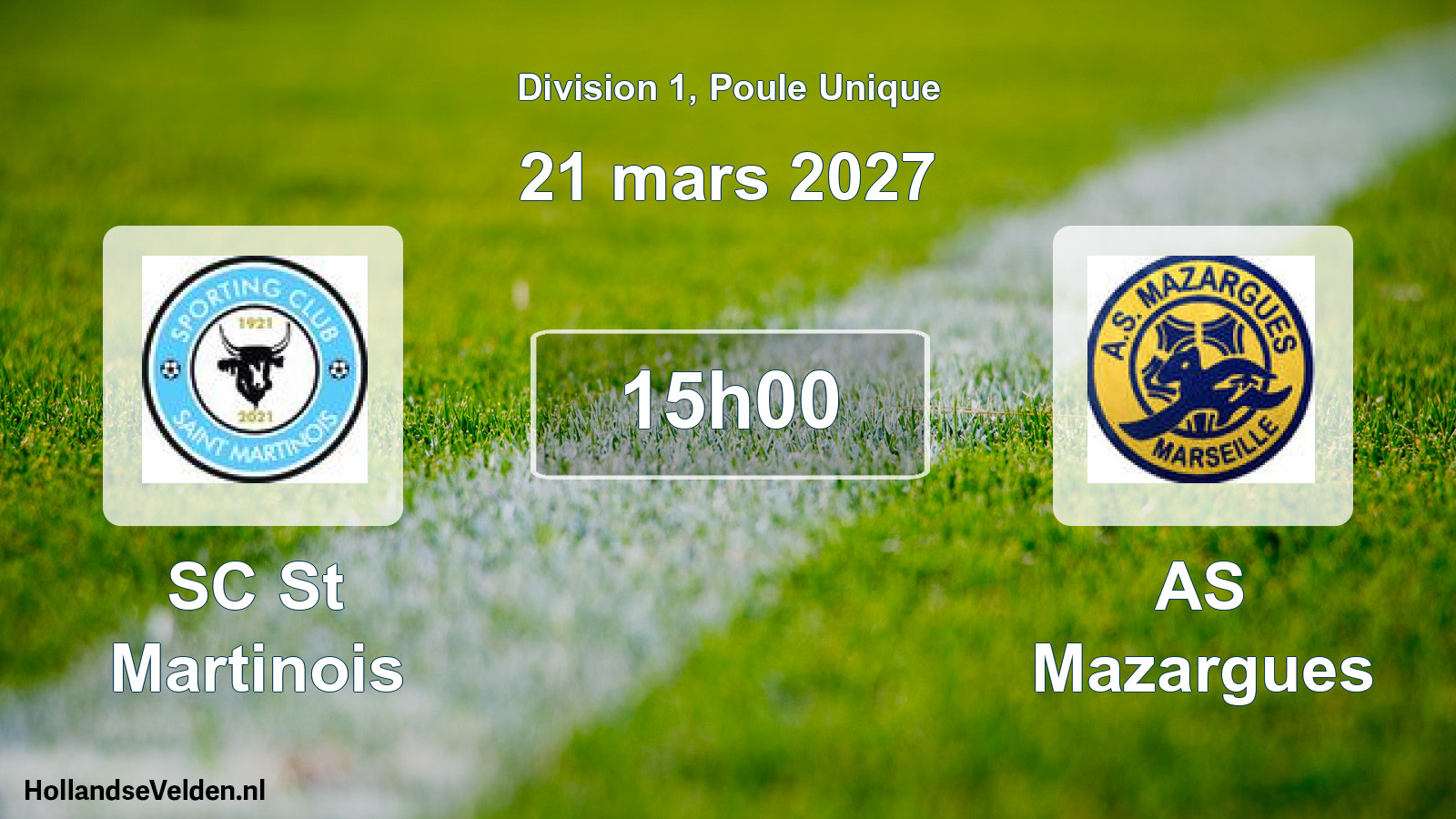 Match programmé: SC St Martinois - AS Mazargues (21 mars 2027)