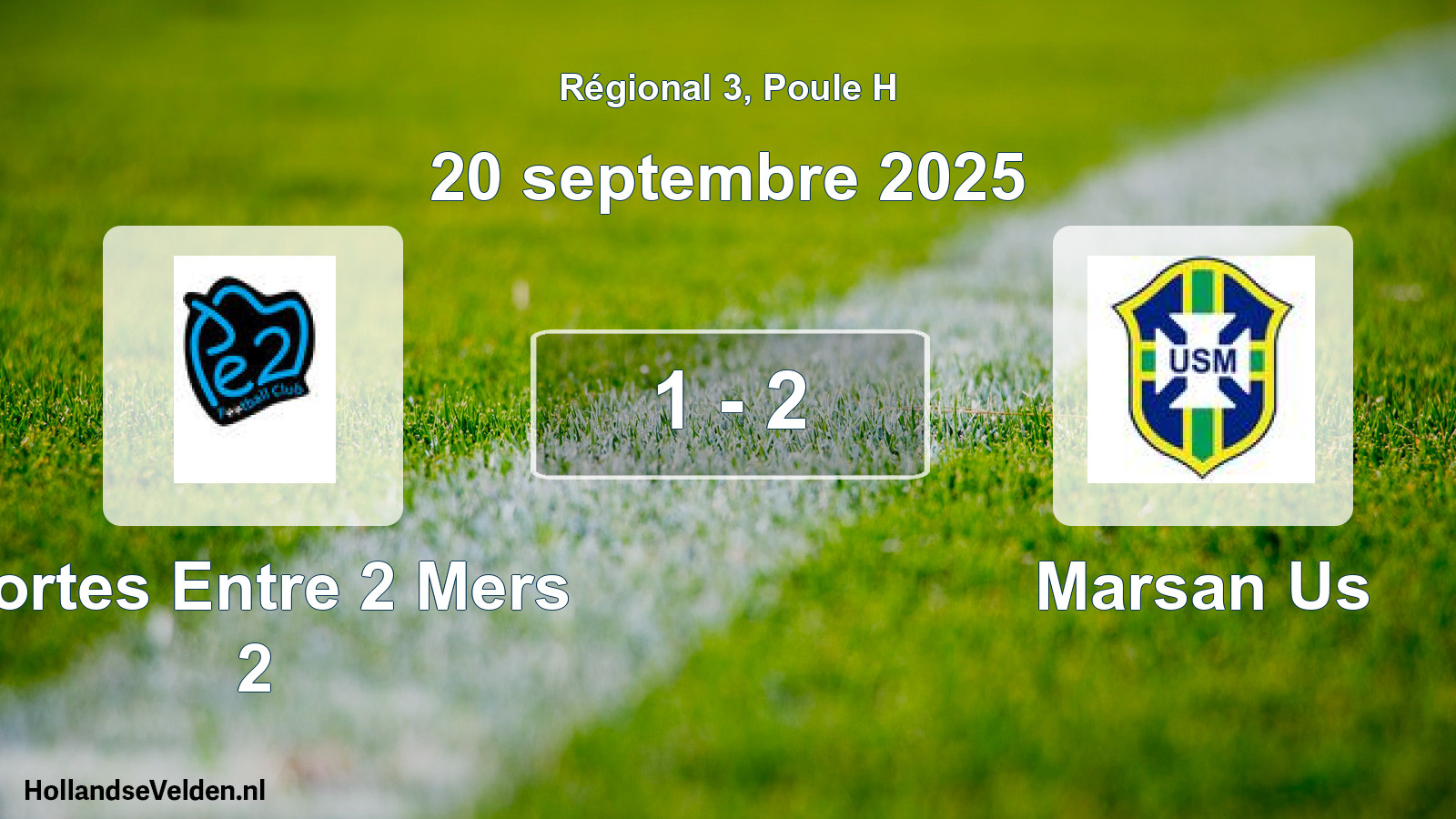 Gespeelde wedstrijd: Portes Entre 2 Mers 2 - Marsan Us 1 - 2 (20 september 2025)