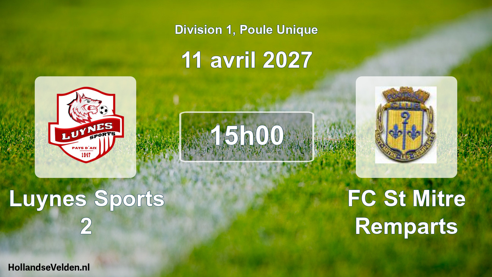 Match programmé: Luynes Sports 2 - FC St Mitre Remparts (11 avril 2027)