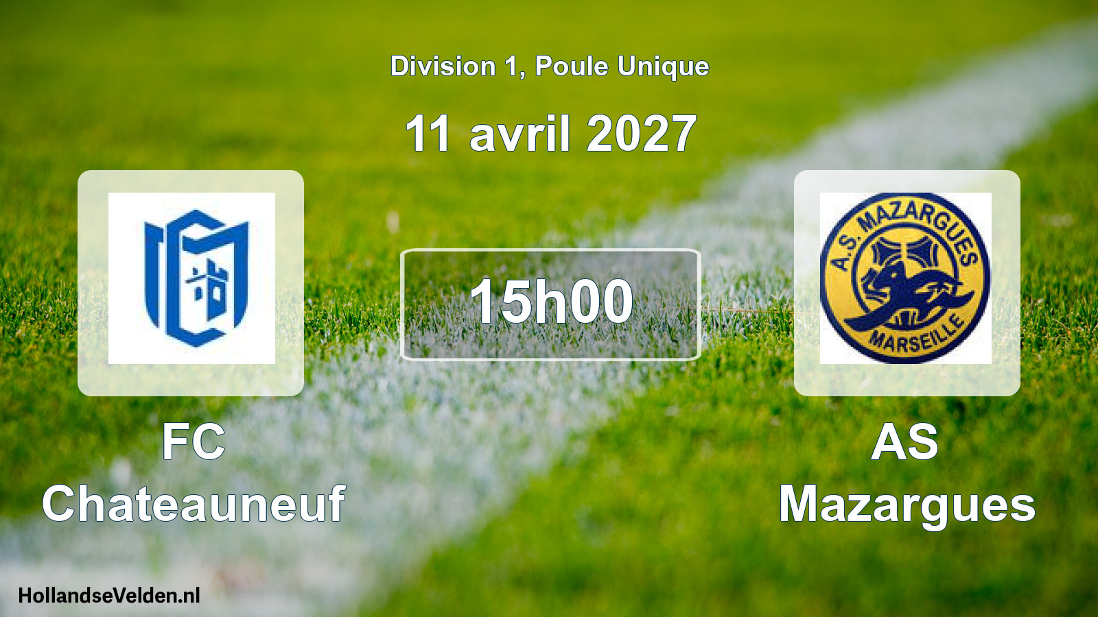 Match programmé: FC Chateauneuf - AS Mazargues (11 avril 2027)