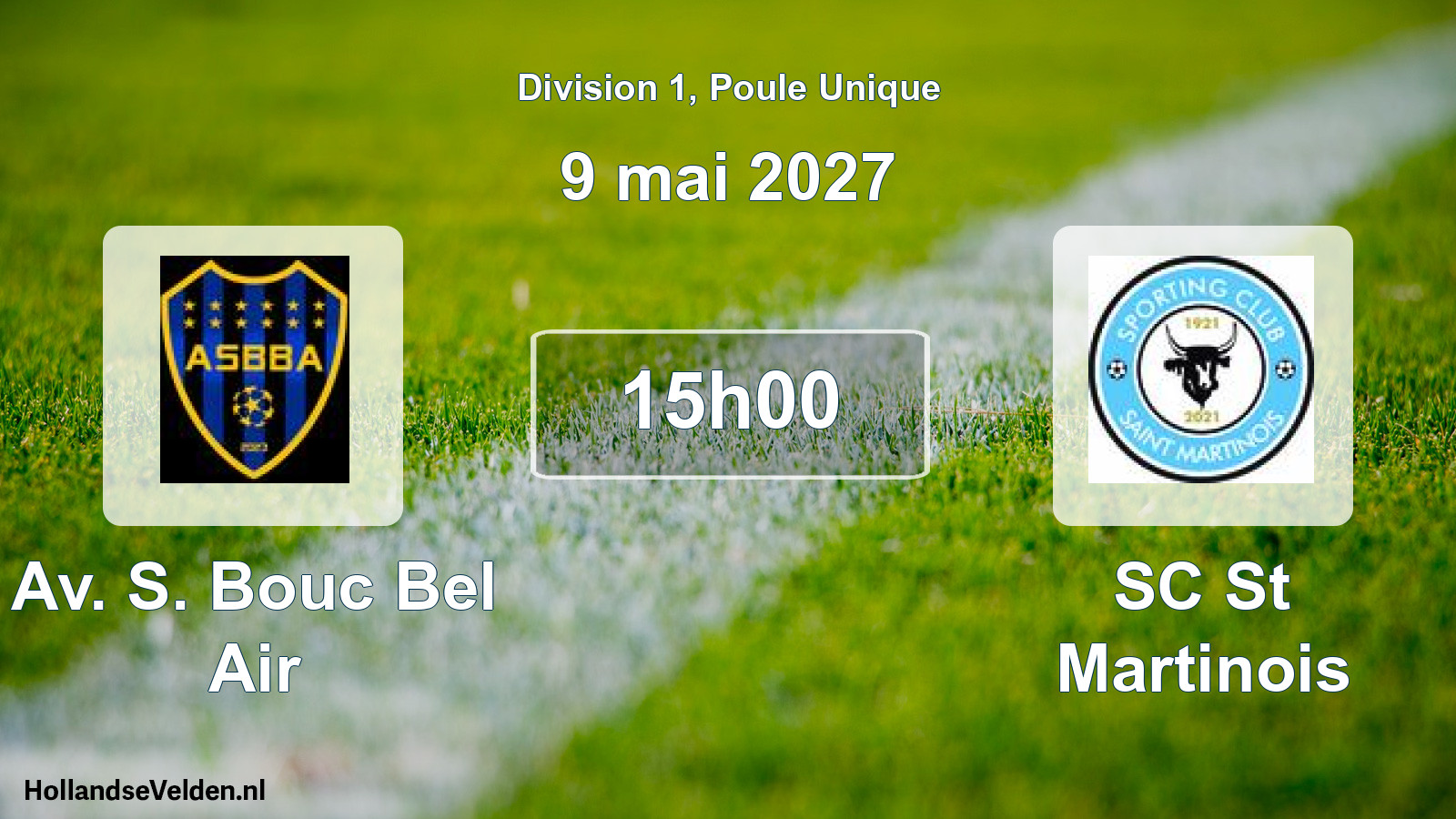 Match programmé: Av. S. Bouc Bel Air - SC St Martinois (9 mai 2027)