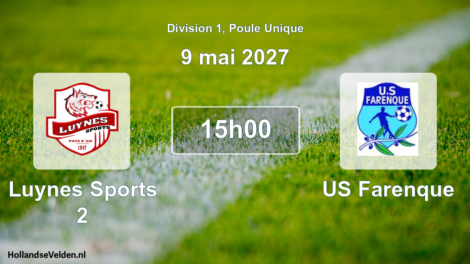 Match programmé: Luynes Sports 2 - US Farenque (9 mai 2027)