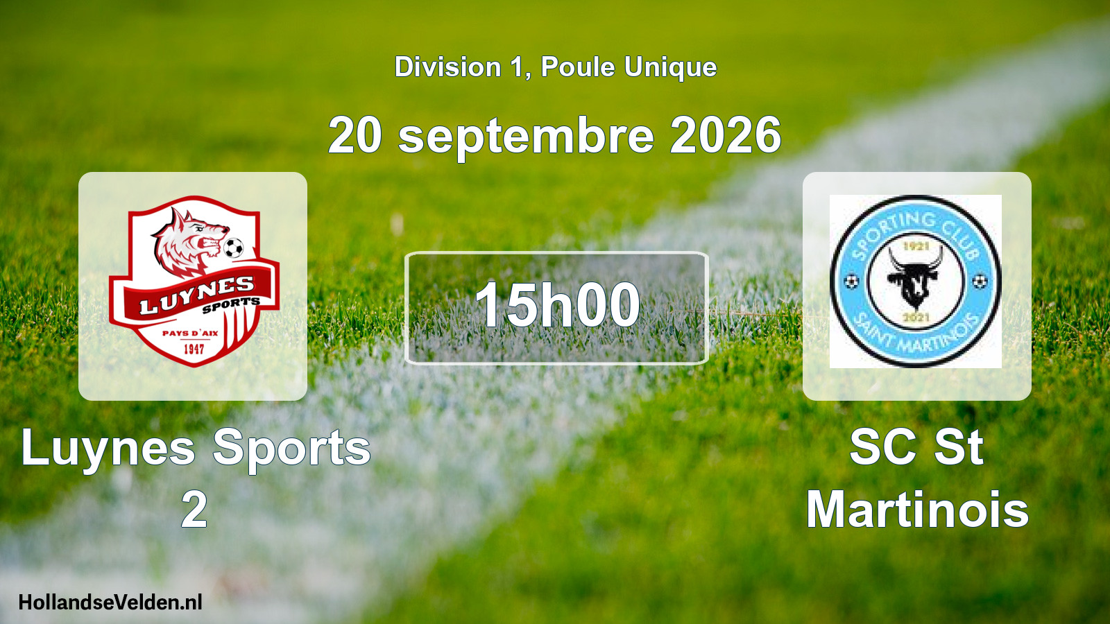 Geplande wedstrijd: Luynes Sports 2 - SC St Martinois (20 september 2026)