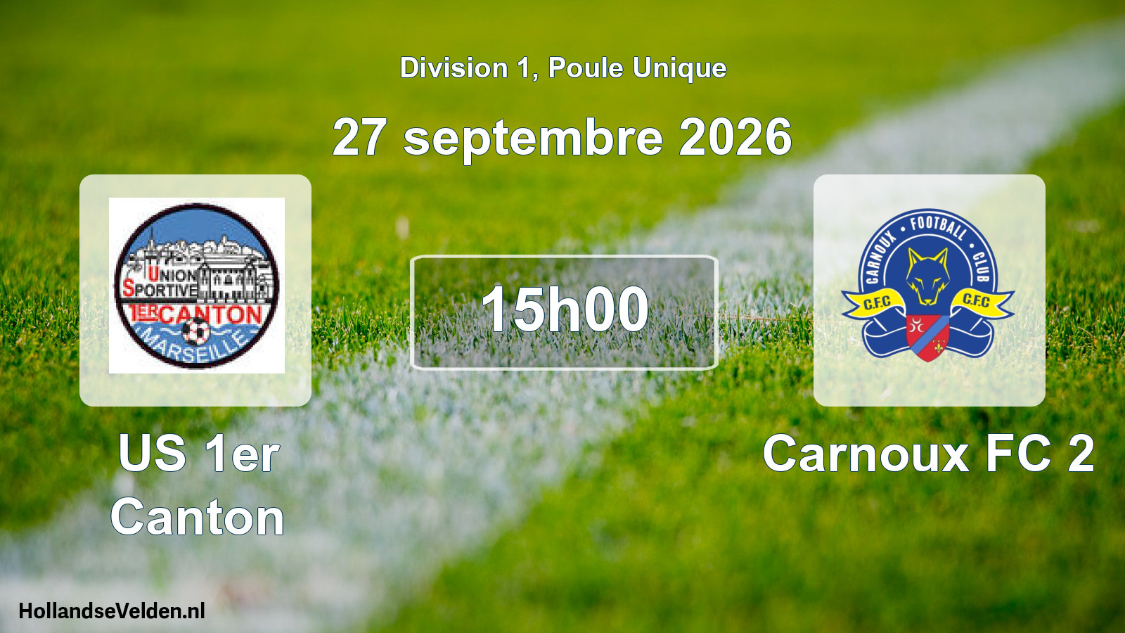 Geplande wedstrijd: US 1er Canton - Carnoux FC 2 (27 september 2026)