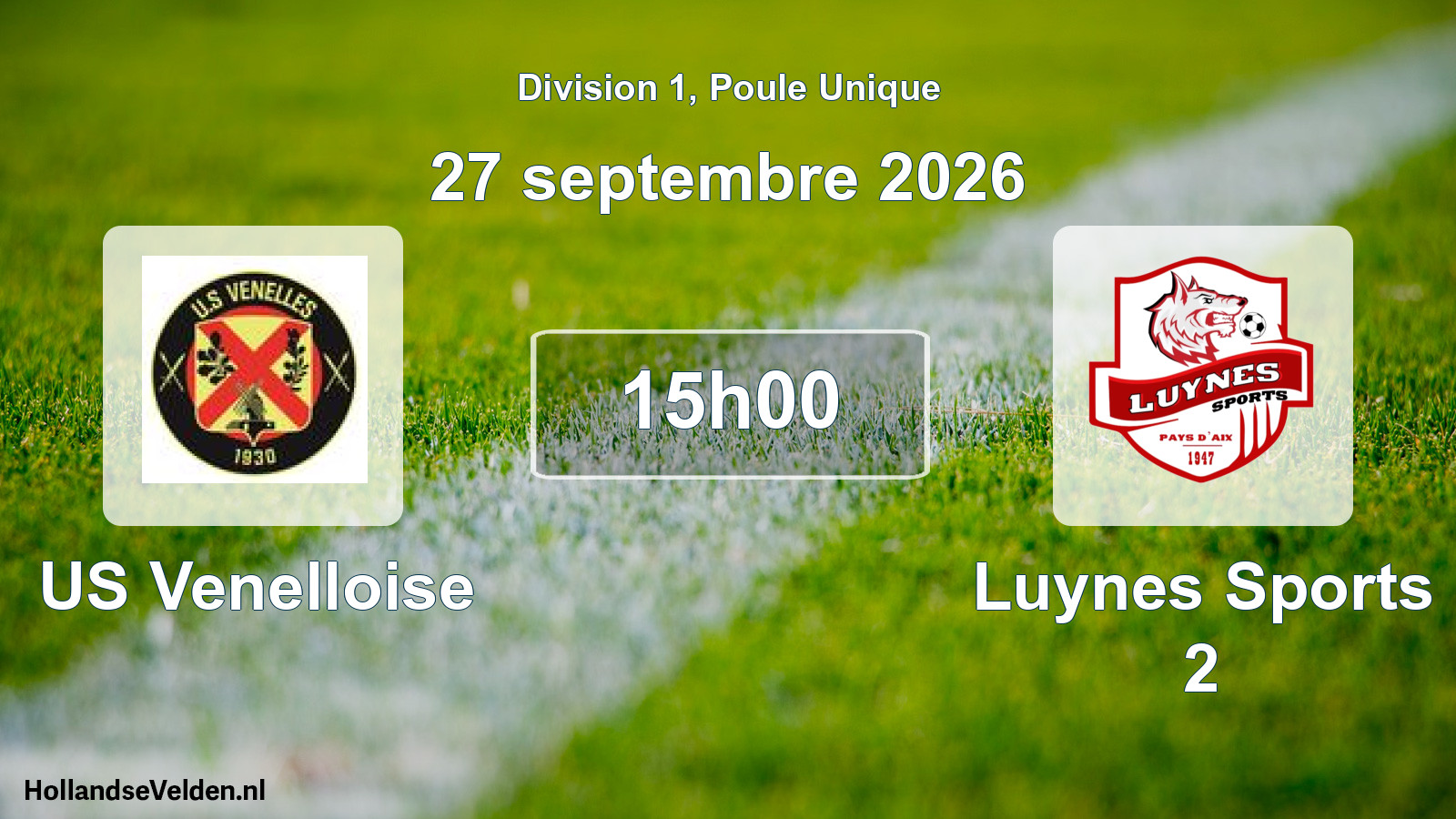 Match programmé: US Venelloise - Luynes Sports 2 (27 septembre 2026)