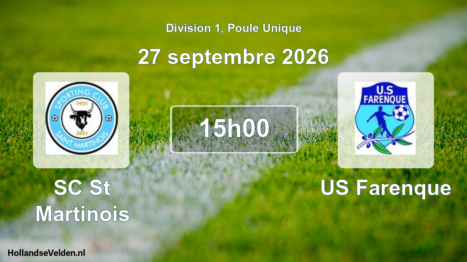 Match programmé: SC St Martinois - US Farenque (27 septembre 2026)