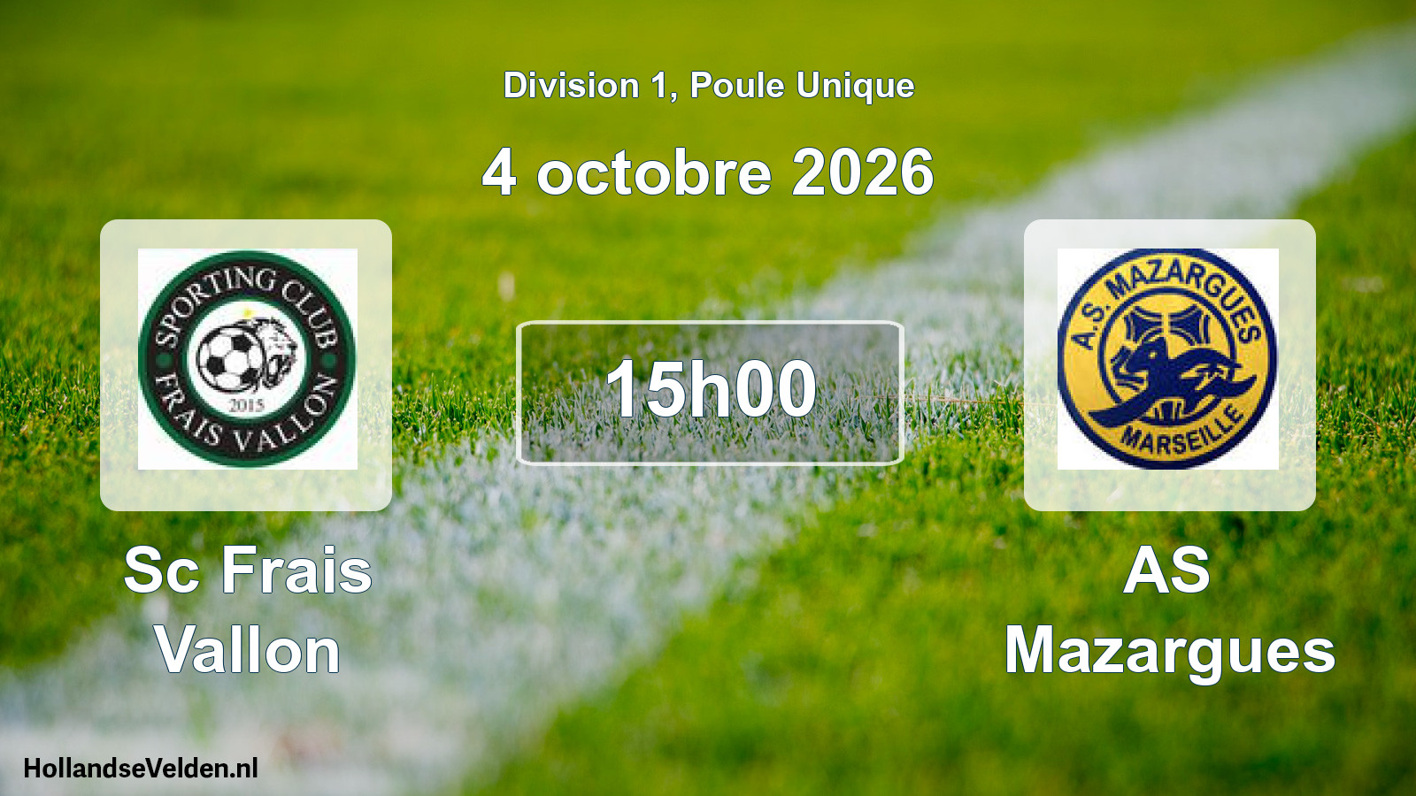 Match programmé: Sc Frais Vallon - AS Mazargues (4 octobre 2026)